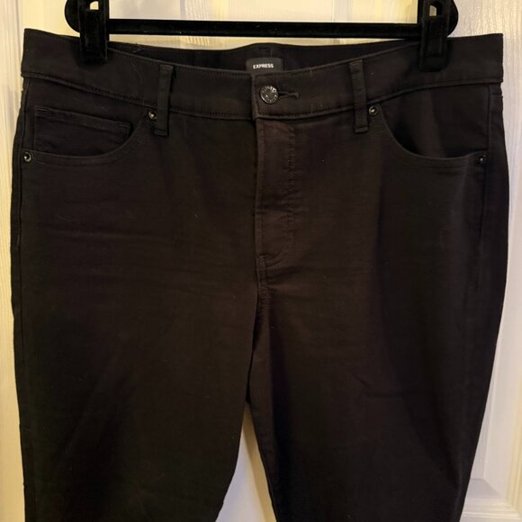 Express Black Skinny Jeans Denim Size 12s / 12 Short Mid Rise - Picture 3 of 8
